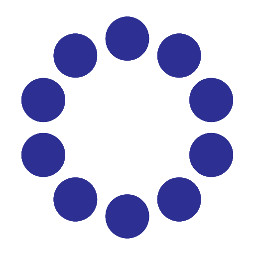 A circle of ten solid blue spheres on a blank background. This is the logo or icon associated with Ten Talents Management.