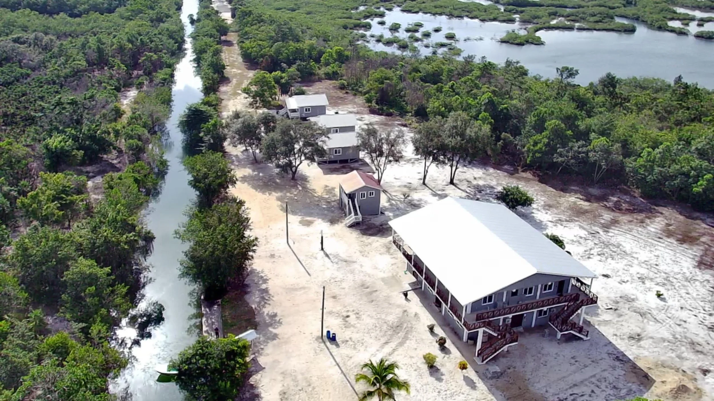 Aerial of Building and cabins.JPG
