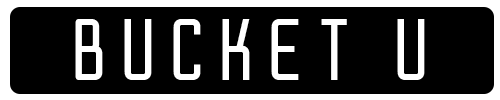 The words 'BUCKET U' in bold white letters on a black background.