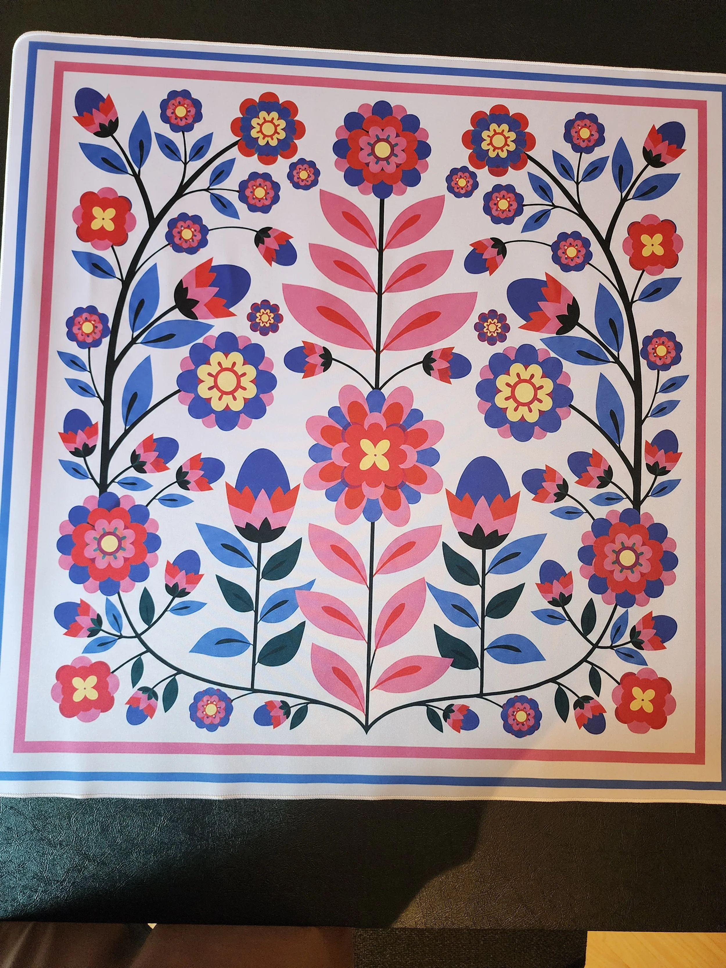 Pink Floral Custom Mat