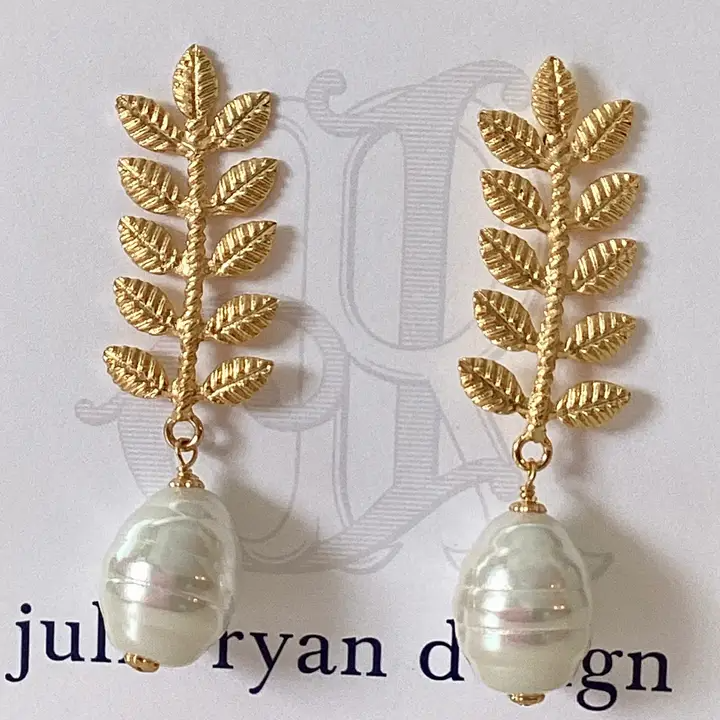 Long Fern Pearl Drop - Julie Ryan Design