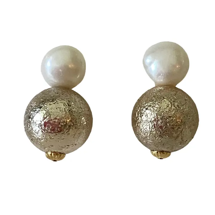 Holden Gold Crinkle Earring by Julie Ryan Designs