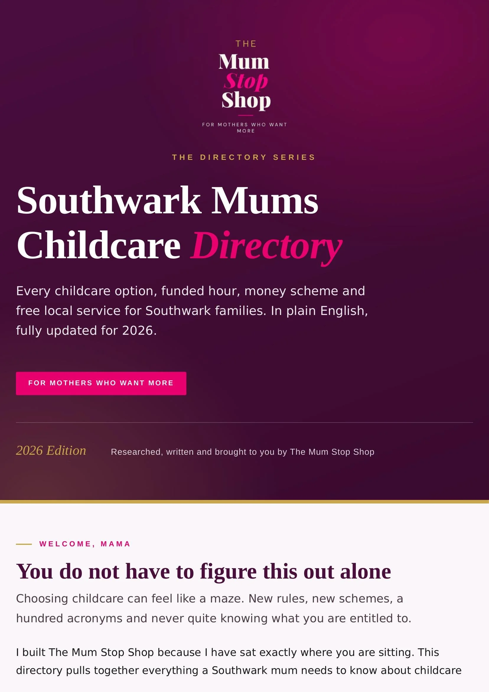Southwark Mums Childcare Directory