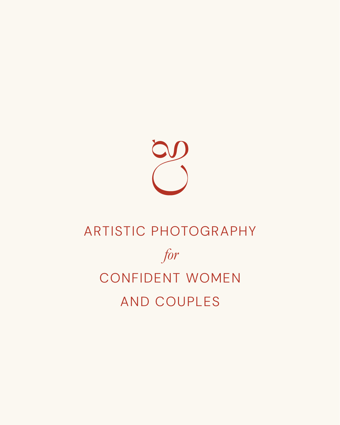 branded graphic for Christine Grace photography with the tagline 'Artistic Photography for Confident Women and Couples' with a minimalist design and a stylized red 'CG' logo.
