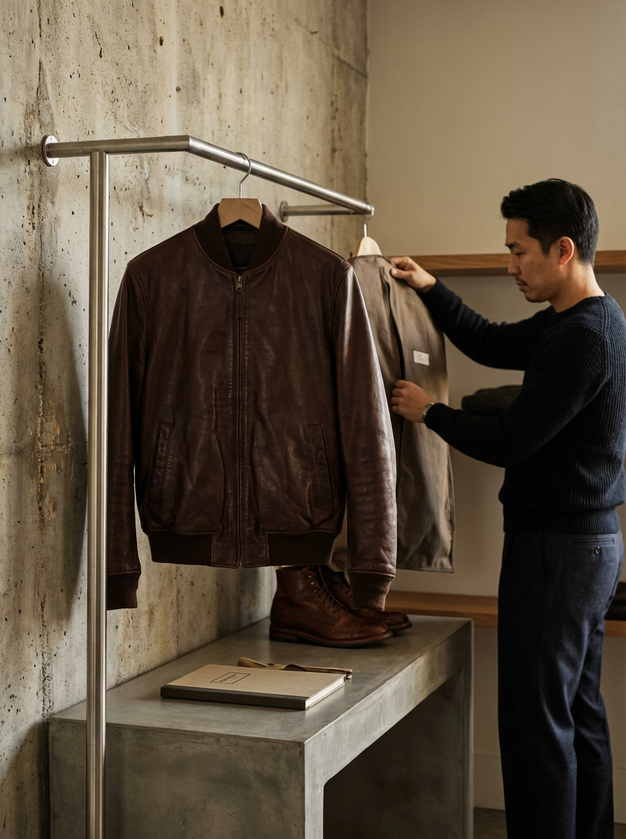 Leather Bomber Jacket