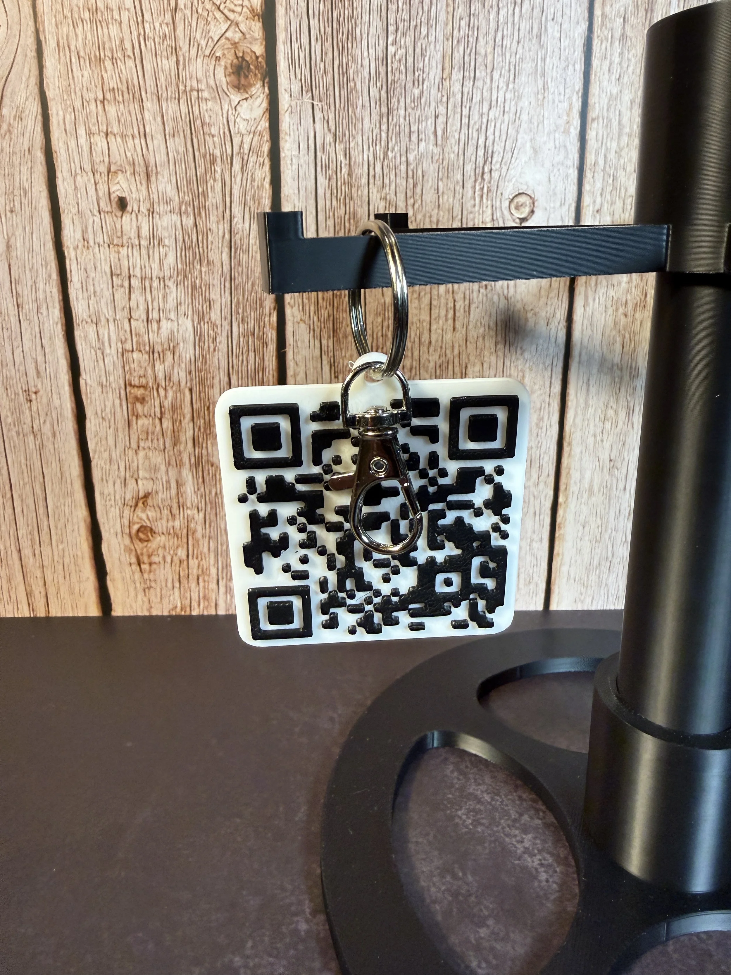 Custom QR Code Keychain with Clasp