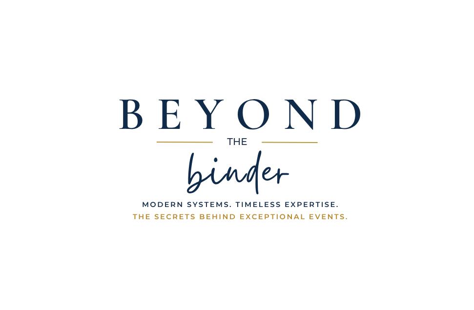 Logo for Beyond the Binder with the tagline "Modern systems. Timeless expertise. The secrets behind exceptional events."