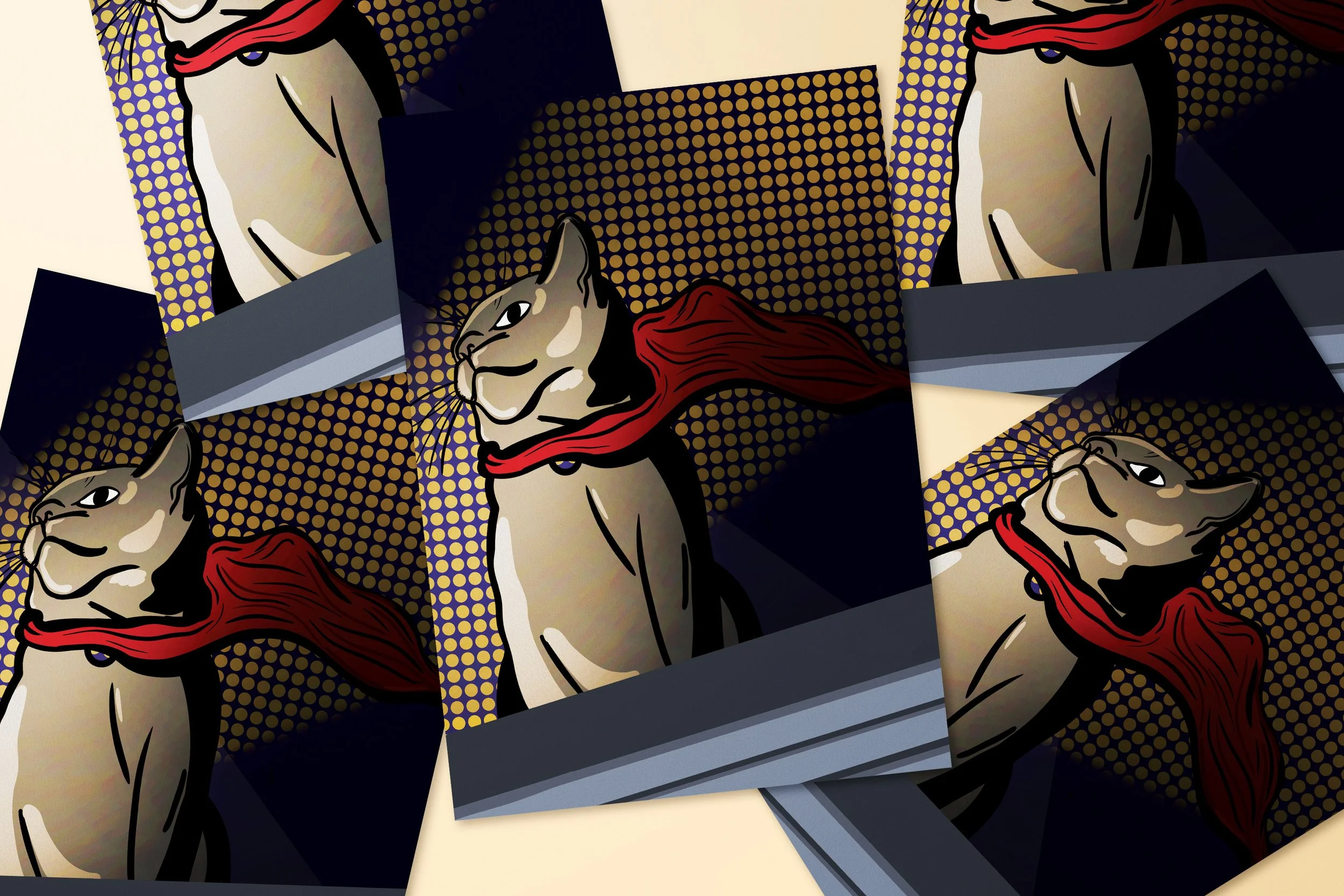 Comic Kitty Digital Print