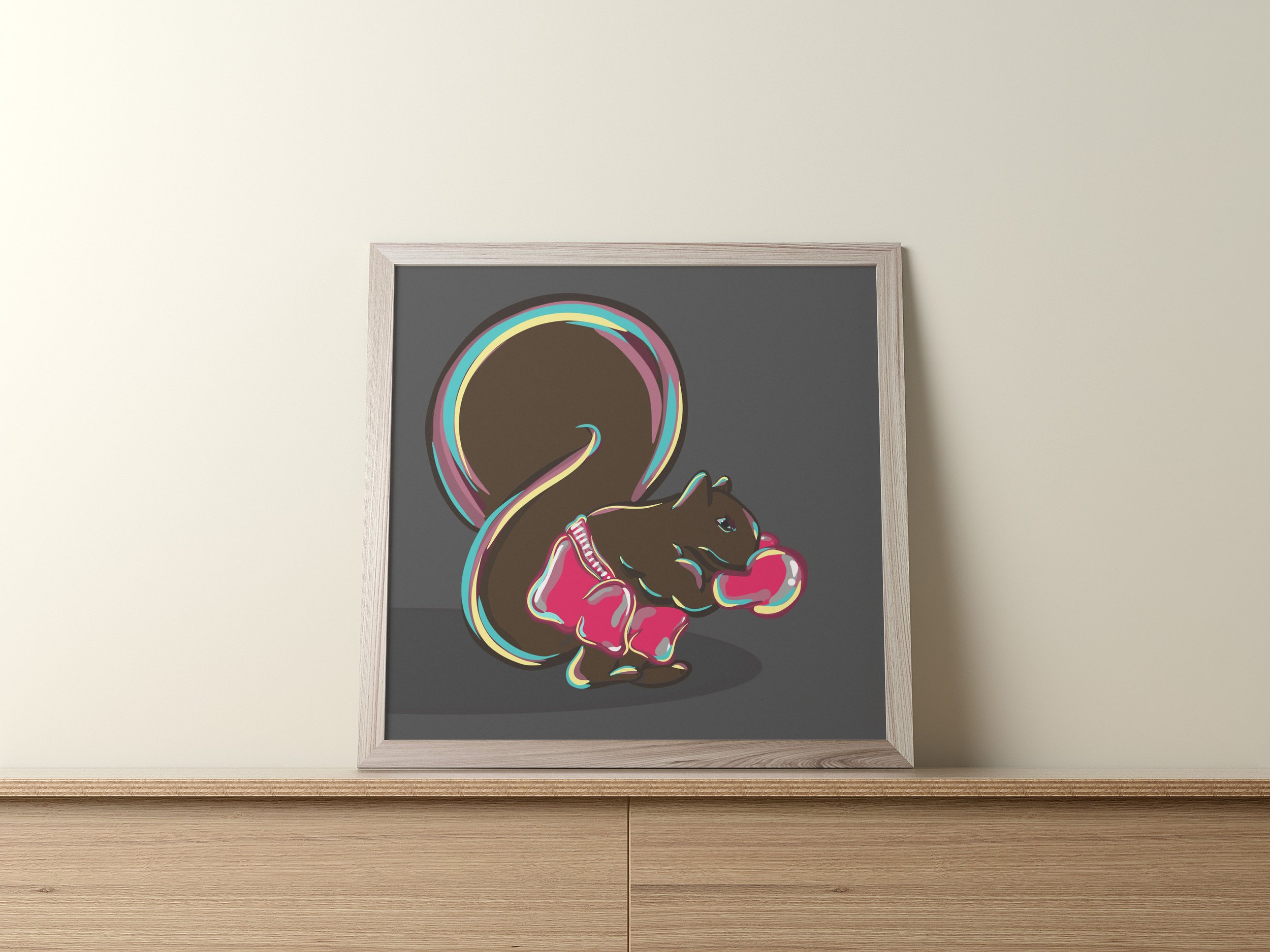 Boxing Squirrel Digital Print
