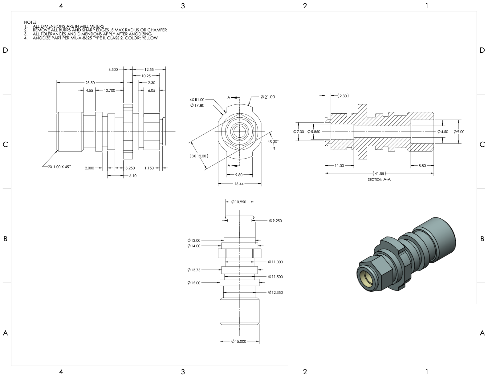 cam model and drawing