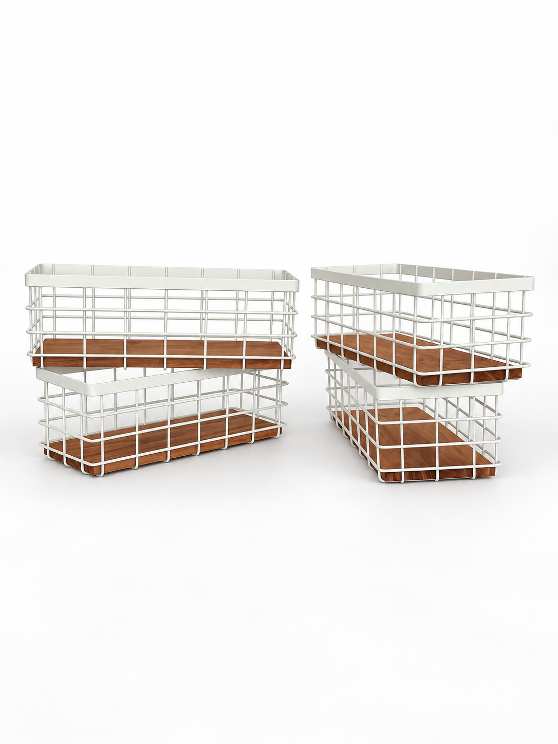 White Metal Baskets