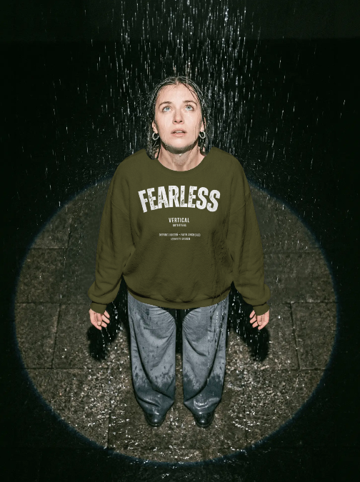 OG Collection Fearless Oversized Fleece Crew in Heather Olive