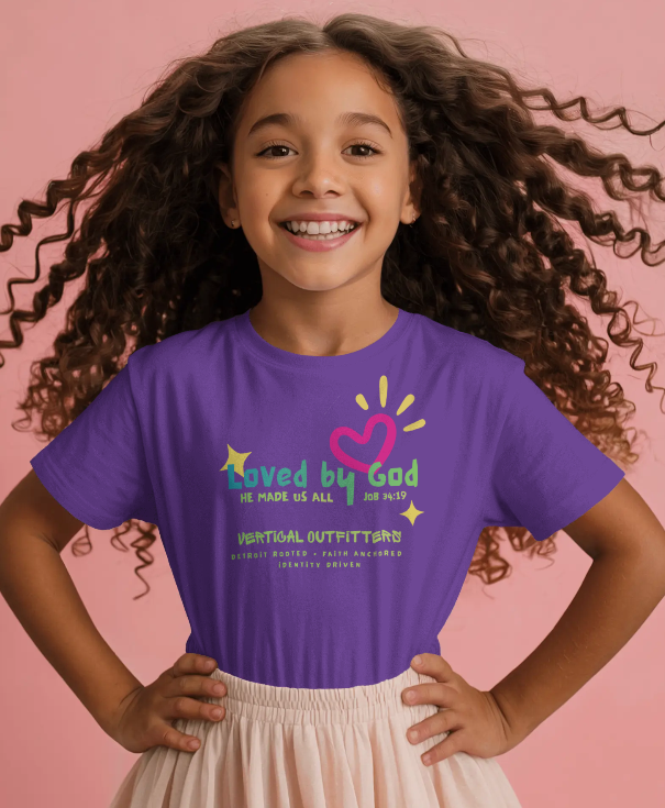 Vertical Kids Collection Loved by God 100% Cotton T-Shirt