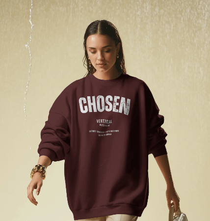 OG Collection Chosen Oversized Fleece Crew in Cranberry