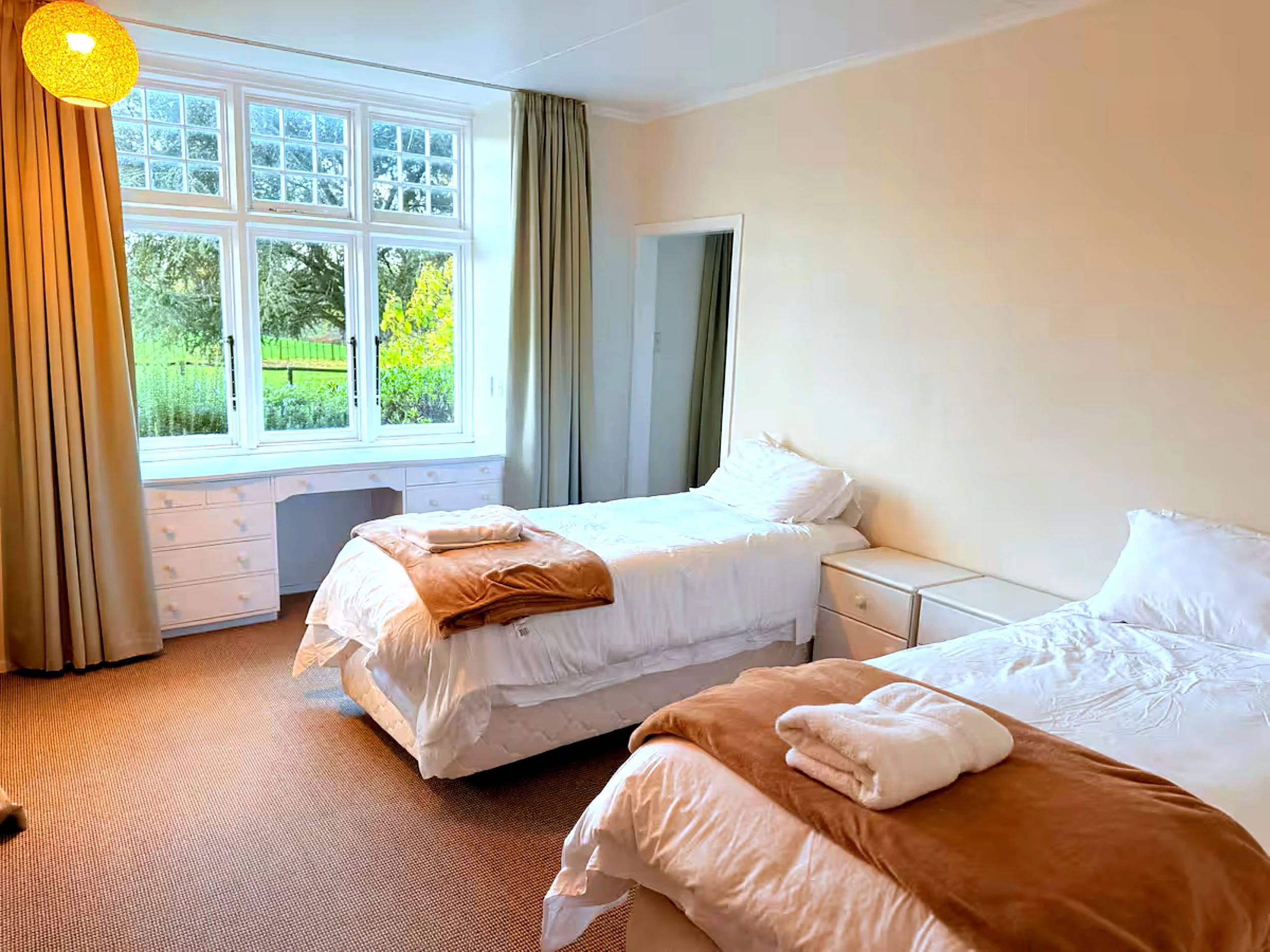 One of four cosy farmstay bedrooms at Rathmoy Farmhouse in Rangitikei near Manawatu.