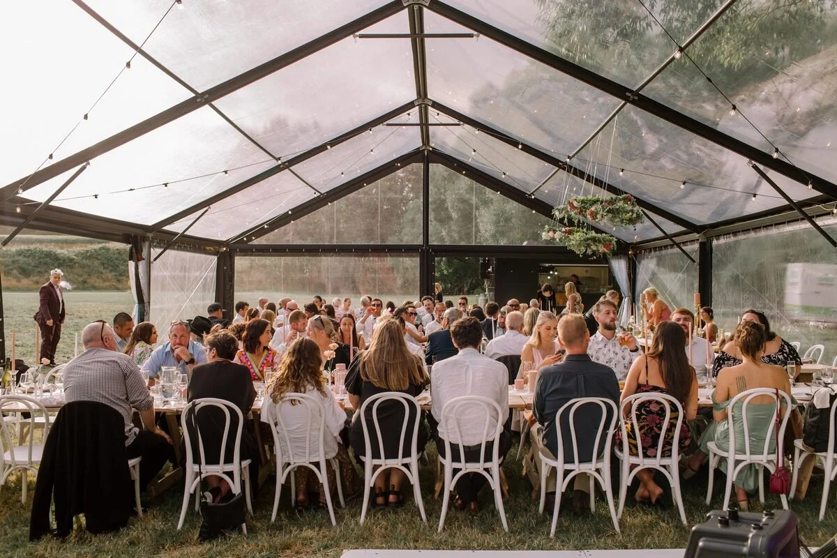 Rathmoy Estate marquee wedding reception by the river