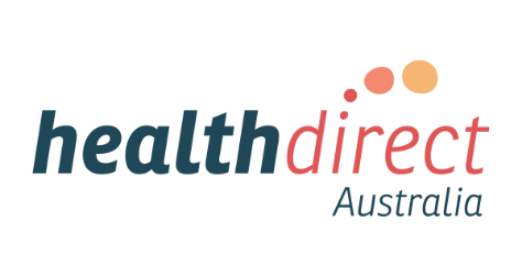 Healthdirect Australia logo with stylized dots above the text