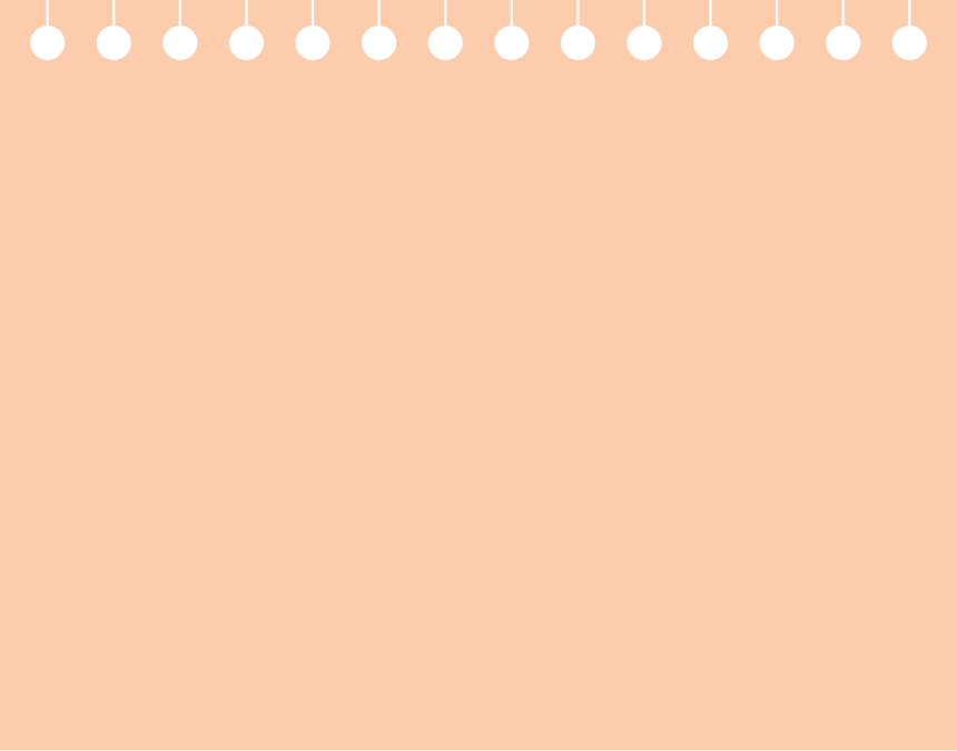 Blank notebook page with perforated top and peach-colored background.