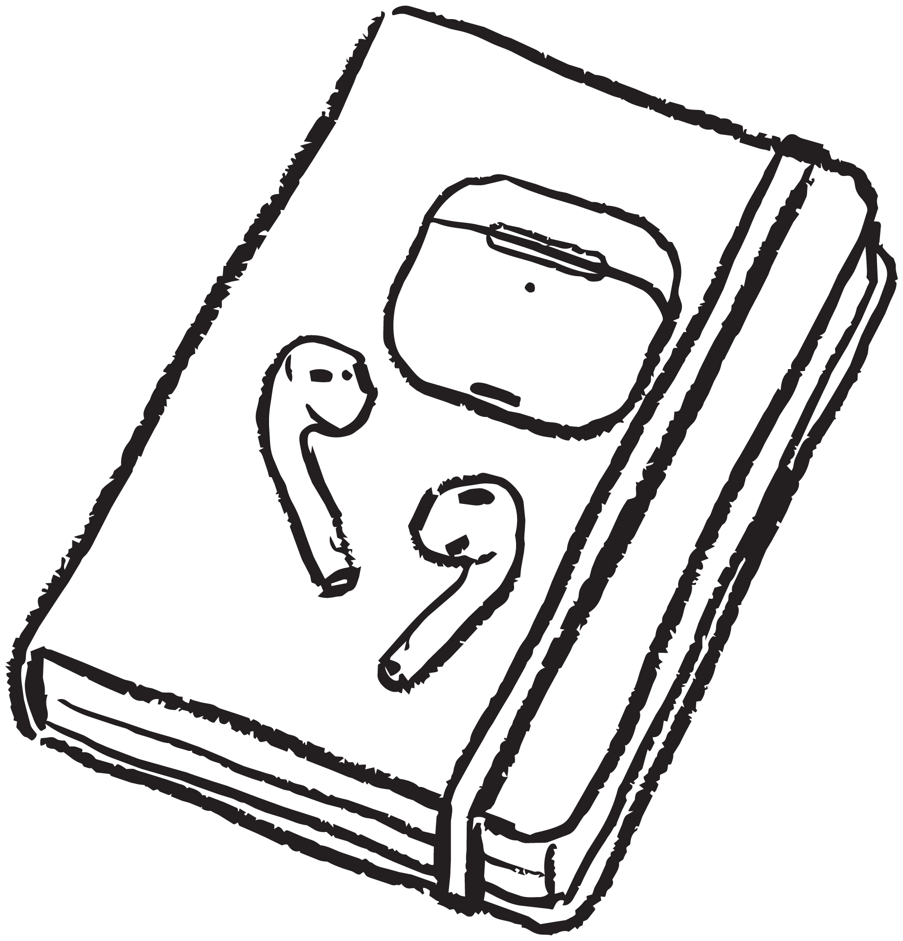 A hand-drawn illustration of a smartphone and a box, with the phone displaying a voice message icon.