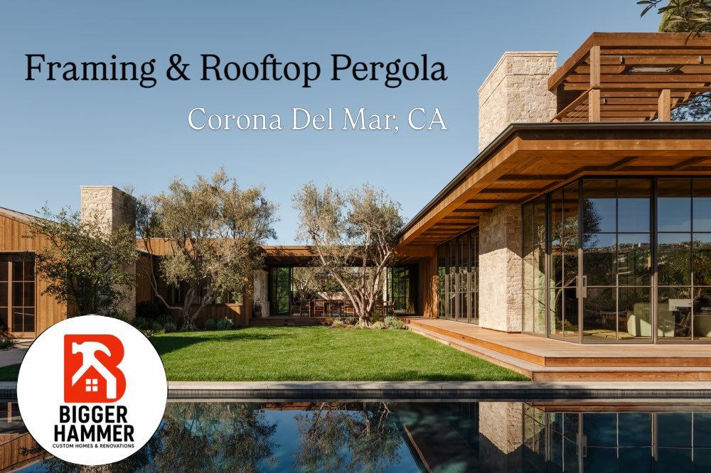 Framing and Rooftop Deck  #pergola #trellis #orangecountyconstruction #framing #deck