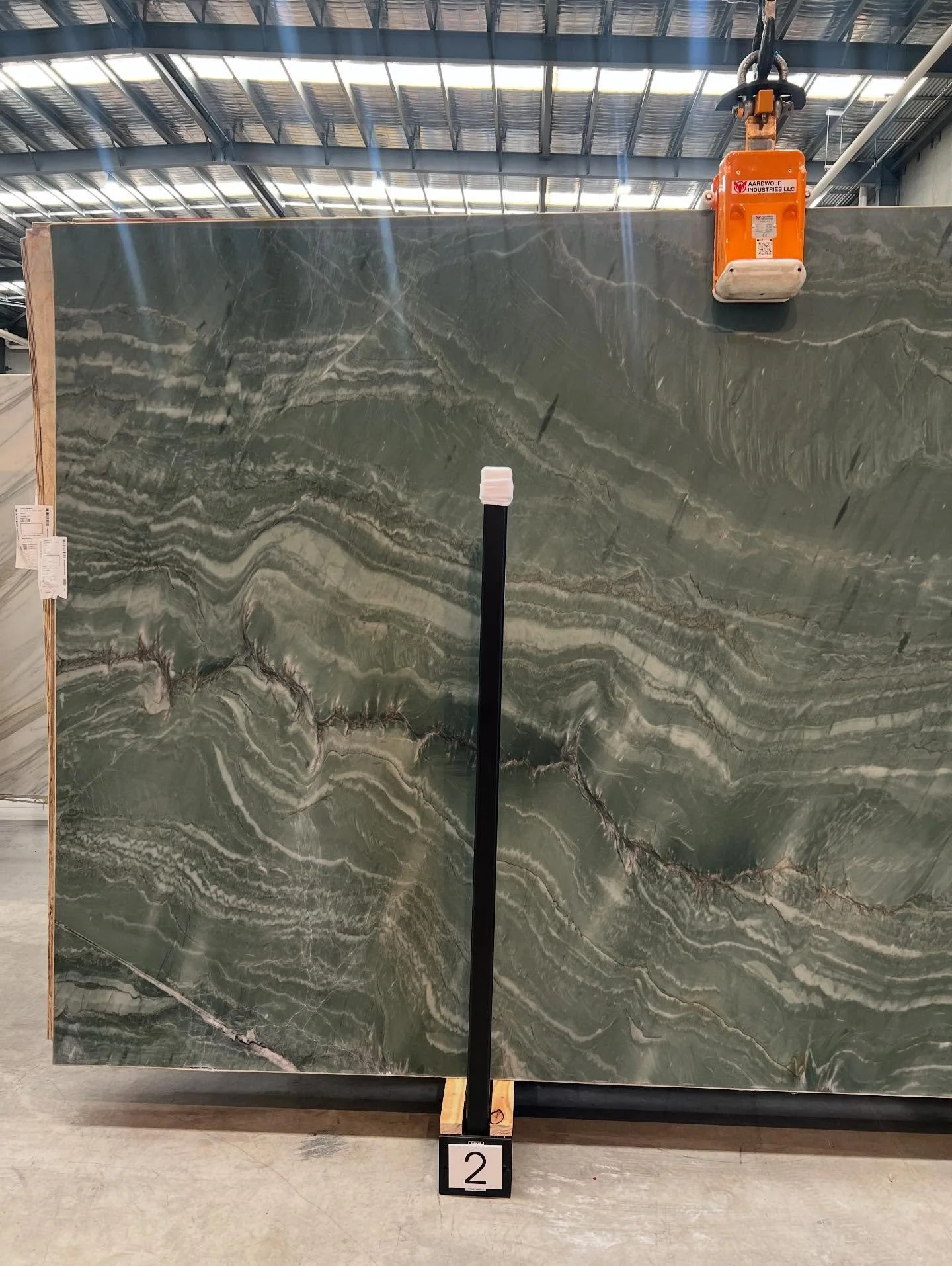 Slab Selection / A perfect green marble with incredible movement throughout. Chosen specifically for our West Beach residence 🫶🏼

Stone: @cdkstone