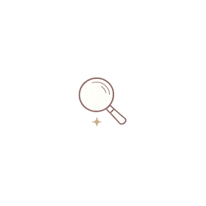 Magnifying glass over a star, symbolizing search or discovery.
