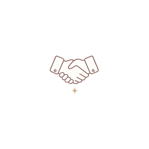 Illustration of a handshake with dollar signs and a cross above, symbolizing financial agreement or transaction.