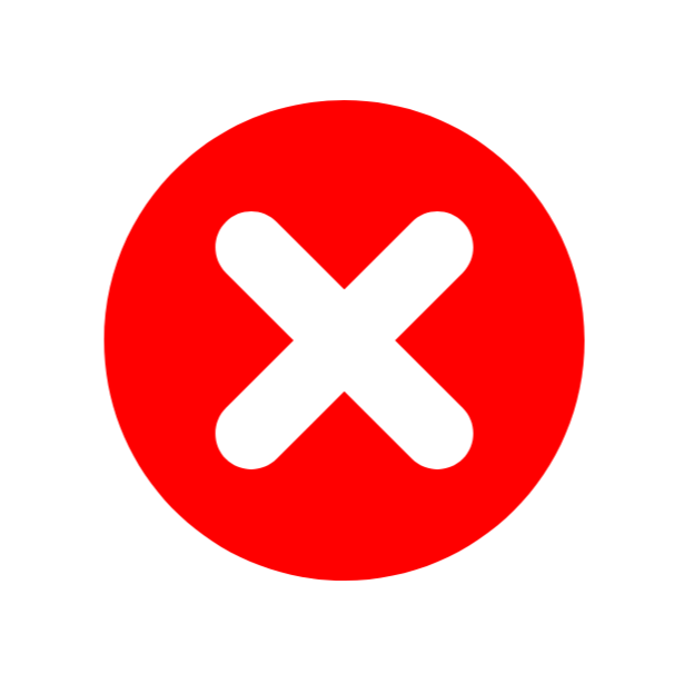 A red circle with a white 'X' in the center, indicating a cancel or close action.