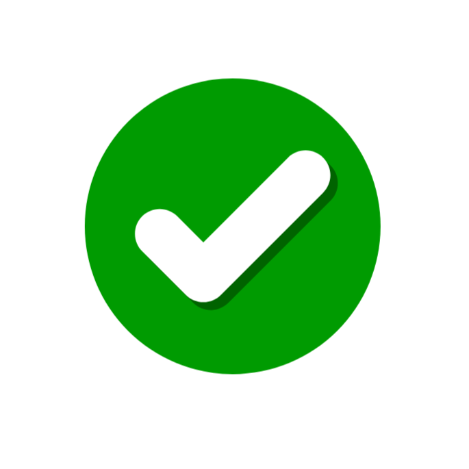 Green circle with white check mark inside