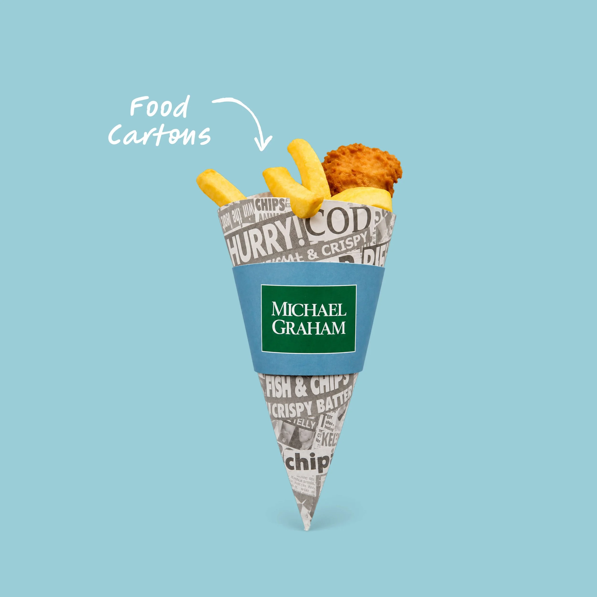 Promotional print and branded merchandise including event flyers, food packaging and custom hessian tote bags to extend the brand experience beyond the stand.