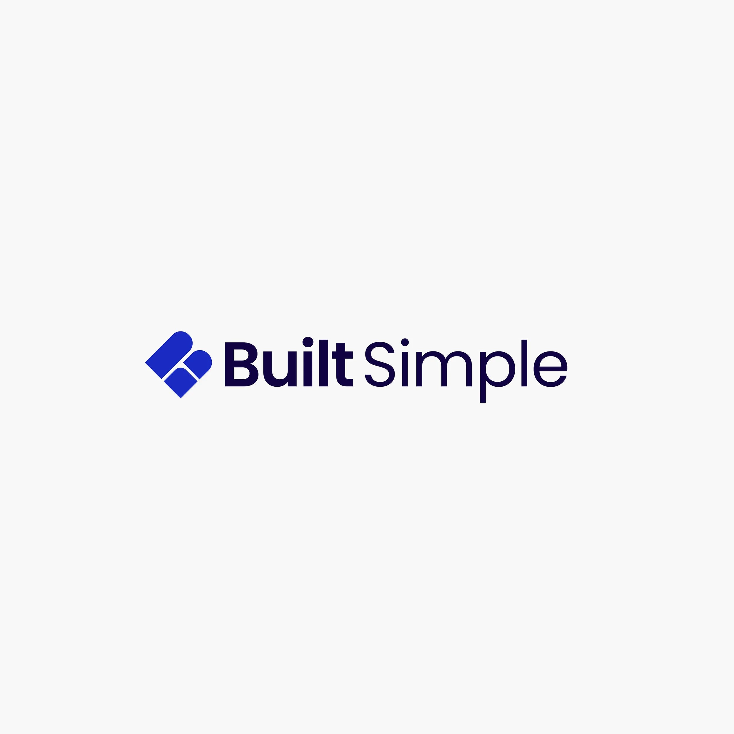 Built Simple logo designed for a construction project management platform, featuring a modern, professional brand identity.