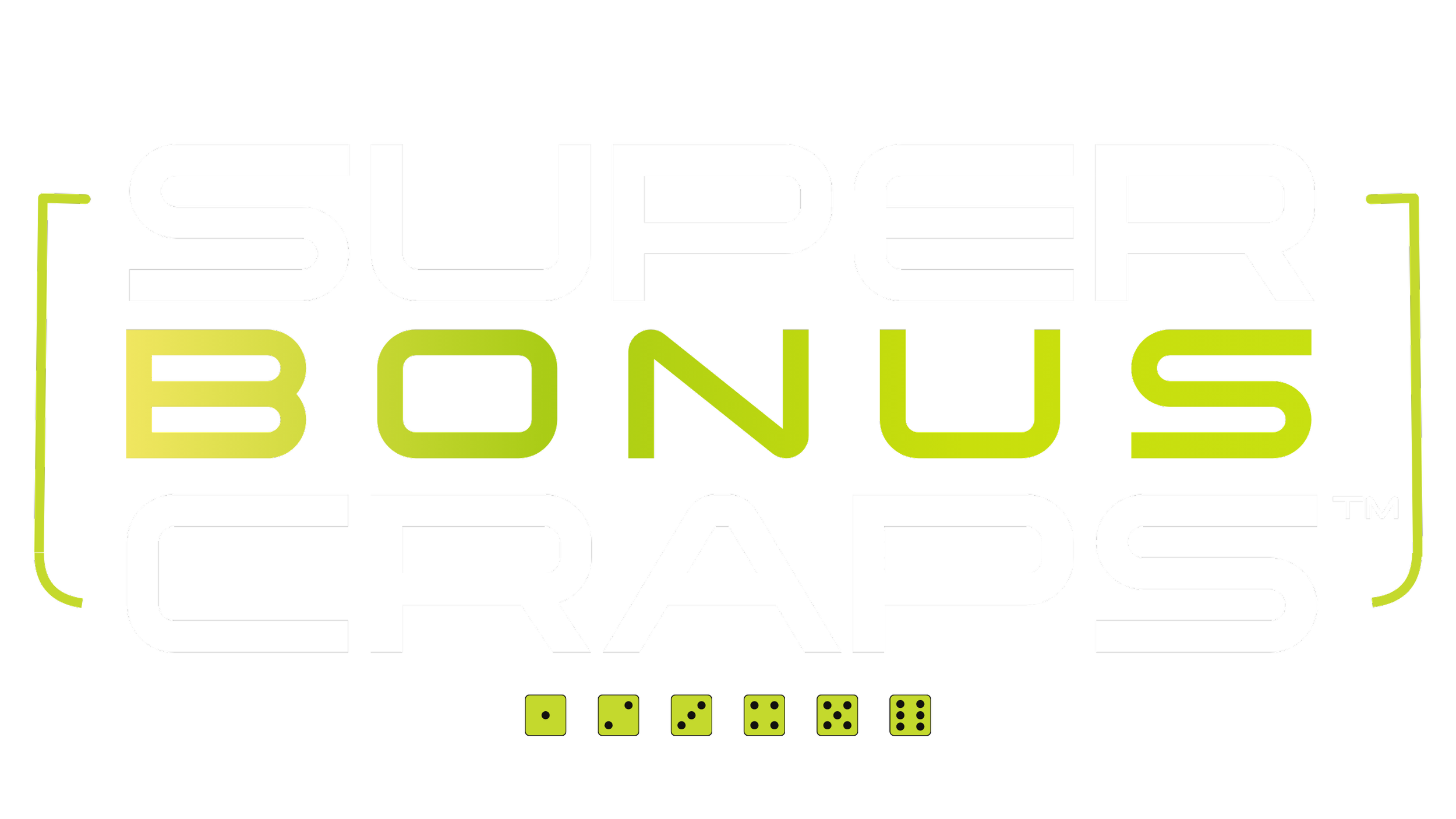 Super Bomber Dad logo with black background, white and lime green text, and dice symbols.