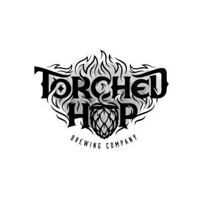 Orchid Hop logo with a hops cone in the center, surrounded by stylized flames or hops flame design.