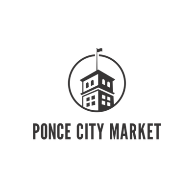 Logo for Ponce City Market featuring a tower with a flag and the text 'Ponce City Market' beneath it.