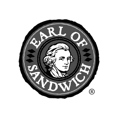Logo for Earl of Sandwich featuring a woman's profile in a circular design with the text 'Earl of Sandwich' surrounding it.