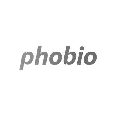 The word 'phobia' written in gray lowercase letters with a black background.