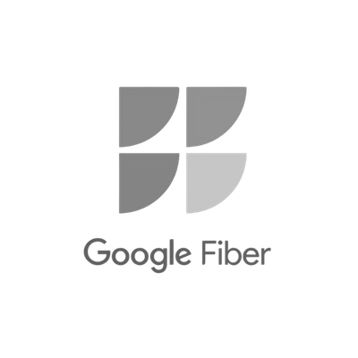 Google Fiber logo with four gray quads and the text 'Google Fiber' below.