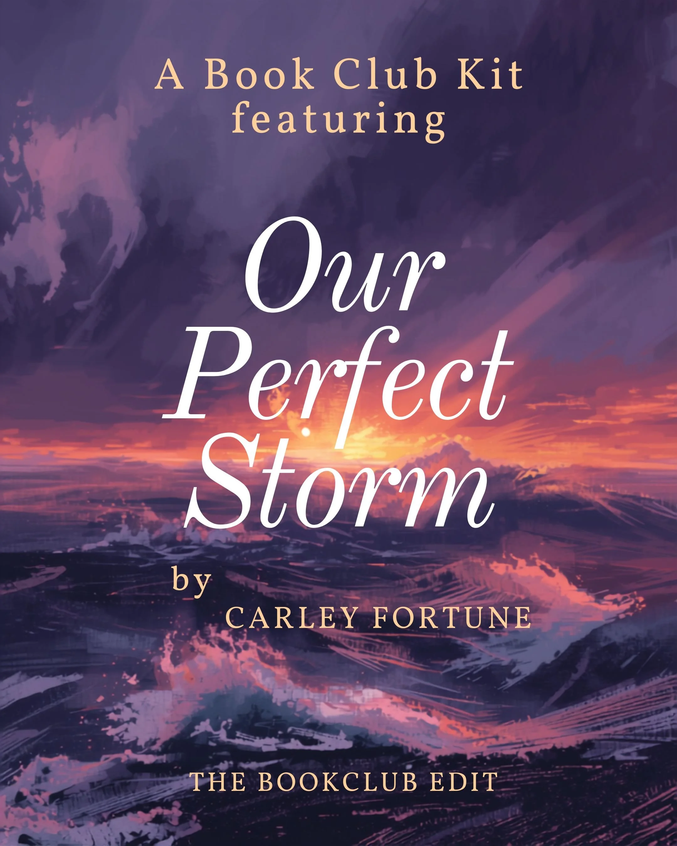 Deep plum, golden yellow, and coastal cream — storm rolling in over the water. Brooding, romantic, and set against the kind of landscape you want to live in. The Tofino Twist cocktail and a menu inspired by the Canadian coast make this kit feel like 