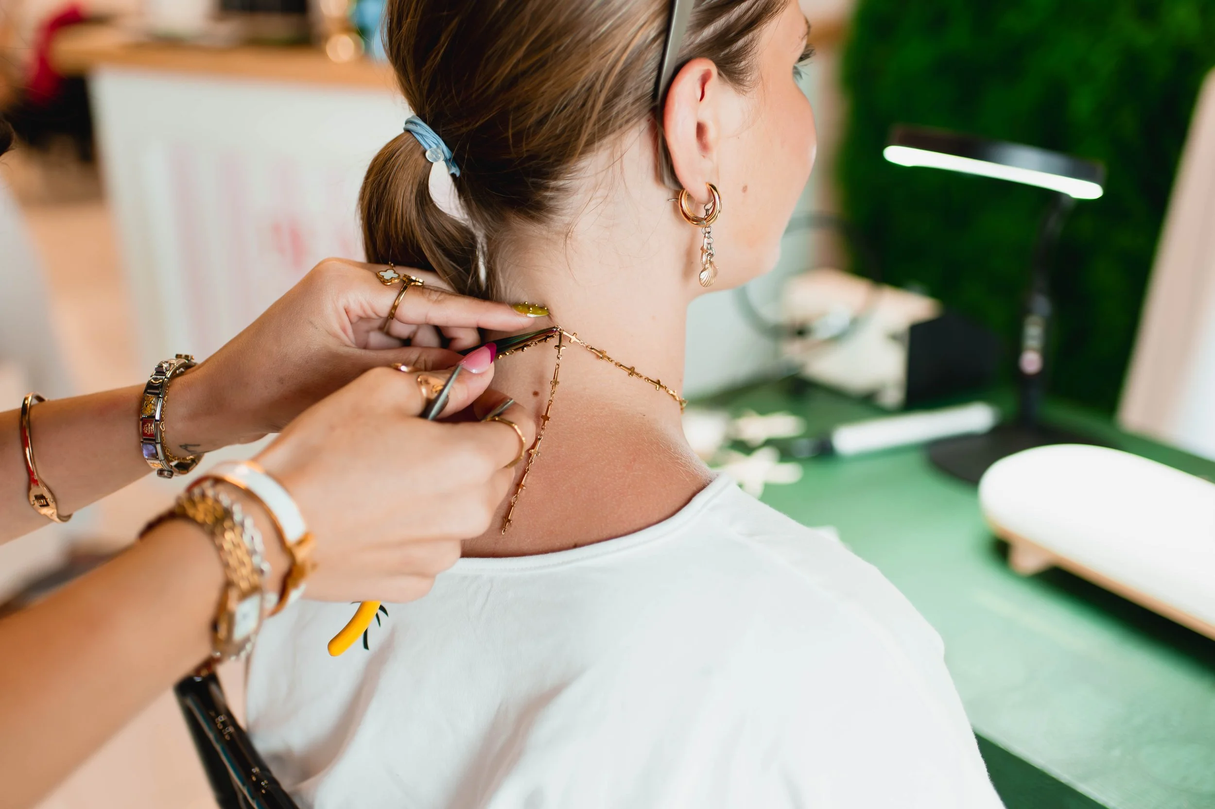 Behind-the-scenes branding photography for a jewelry business