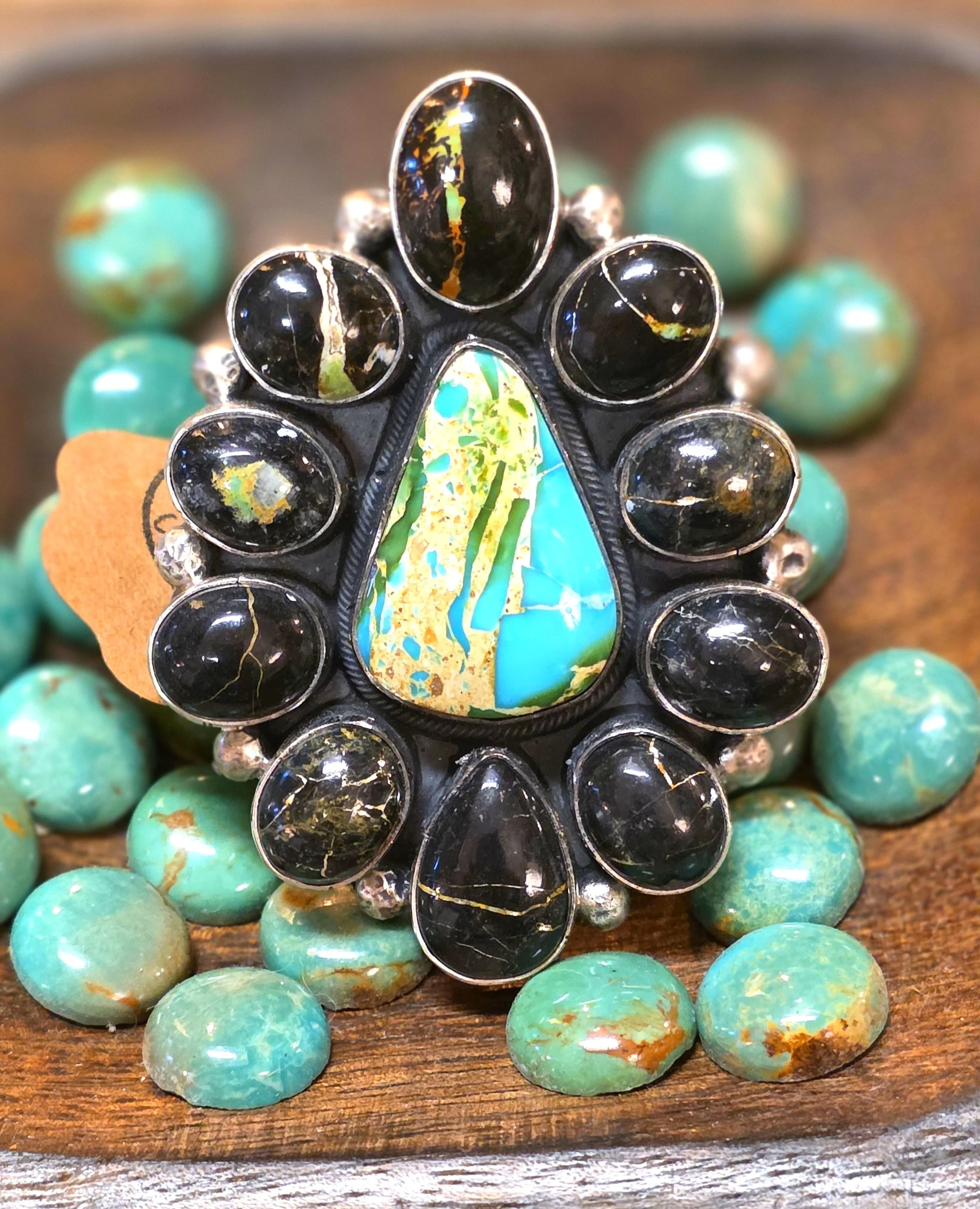 Native-Made, Blackjack with Sonoran Gold, Statement Ring