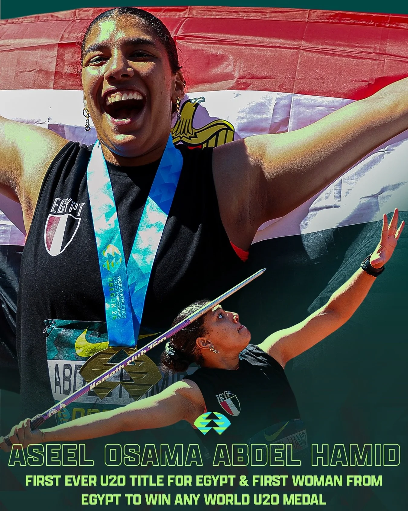 A historic performance for 🇪🇬&rsquo;s @asseel.ossama at Hayward Field 🪄

#WAOregon26 | #WorldAthleticsU20