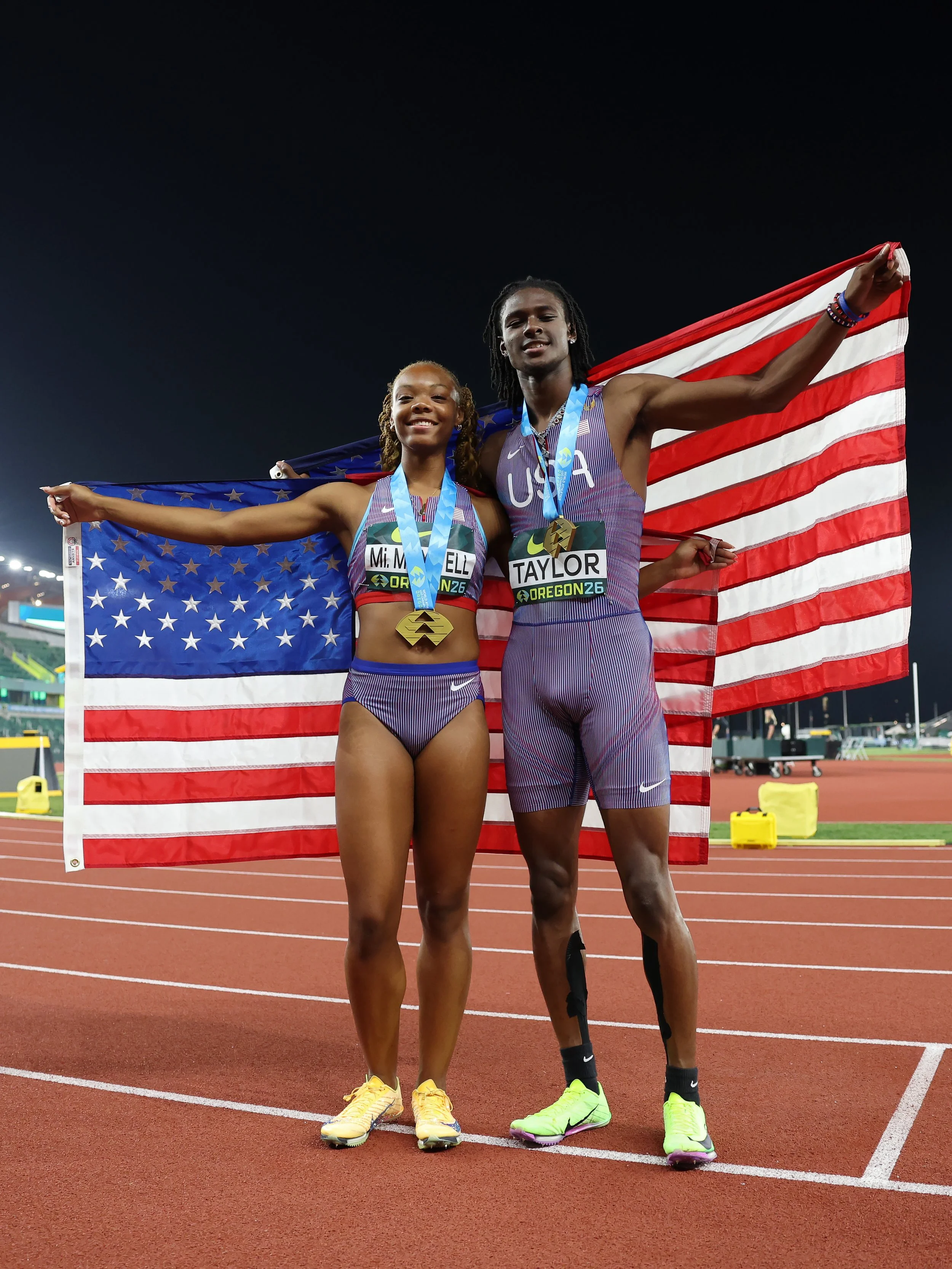 Report: Taylor and Maxwell win US world U20 100m double in Oregon