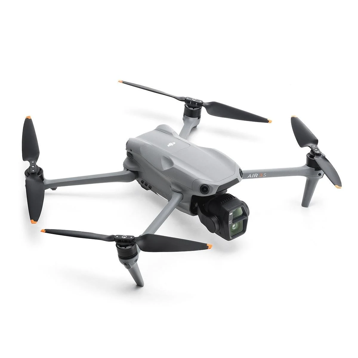 A gray drone with four black propellers, positioned on a white background. DJI Mini 5 Pro is part of the fleet of drones that Regolith Drones uses for its services.