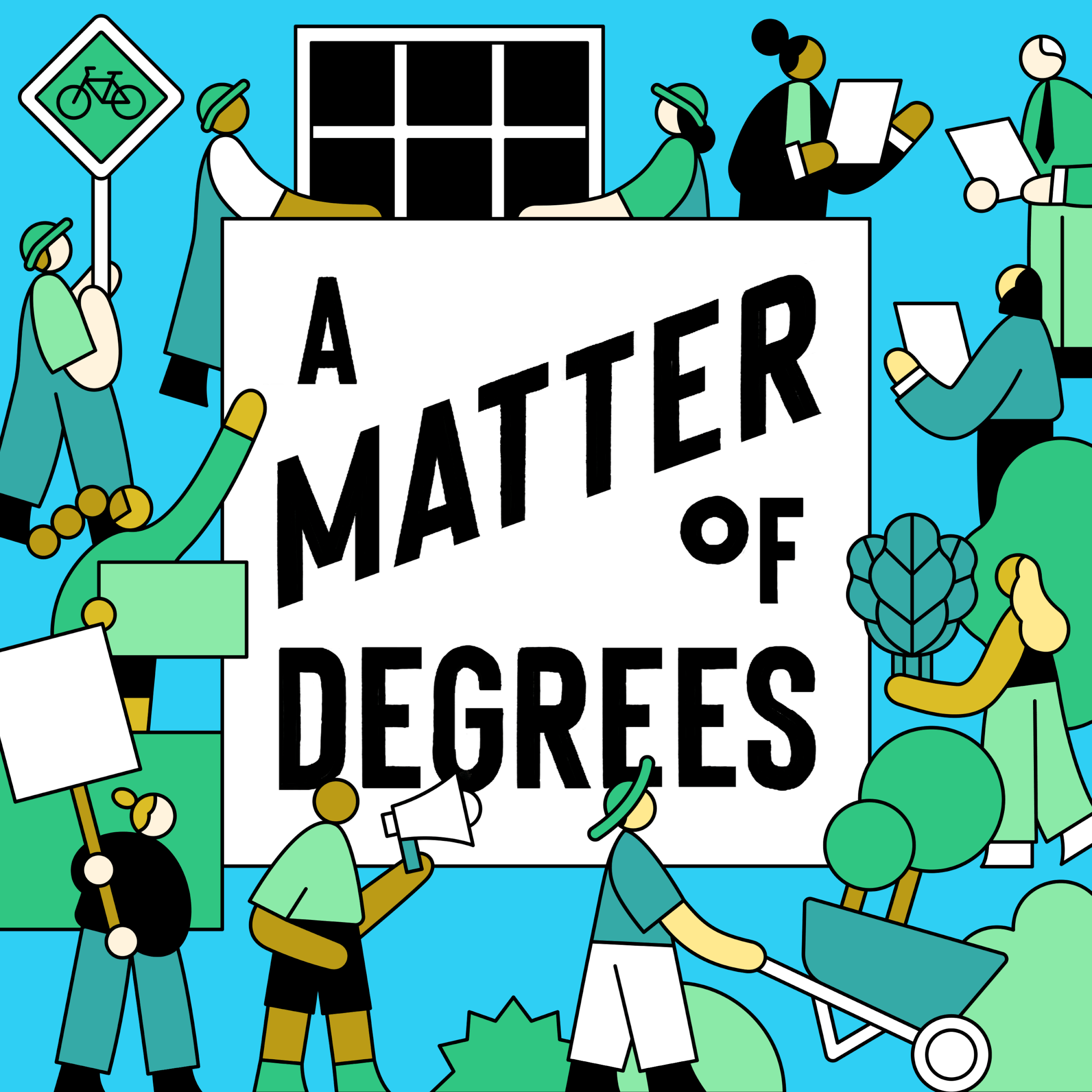 Animated logo for the A Matter of Degrees podcast