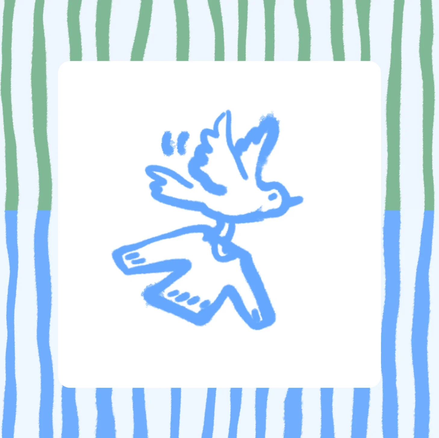 Sample Seattle Sweater Repair brand asset: Brush-painted illustration of a bird carrying a sweater