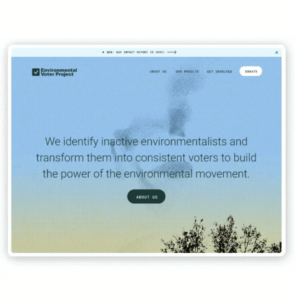 Environmental Voter Project website homepage screenshot