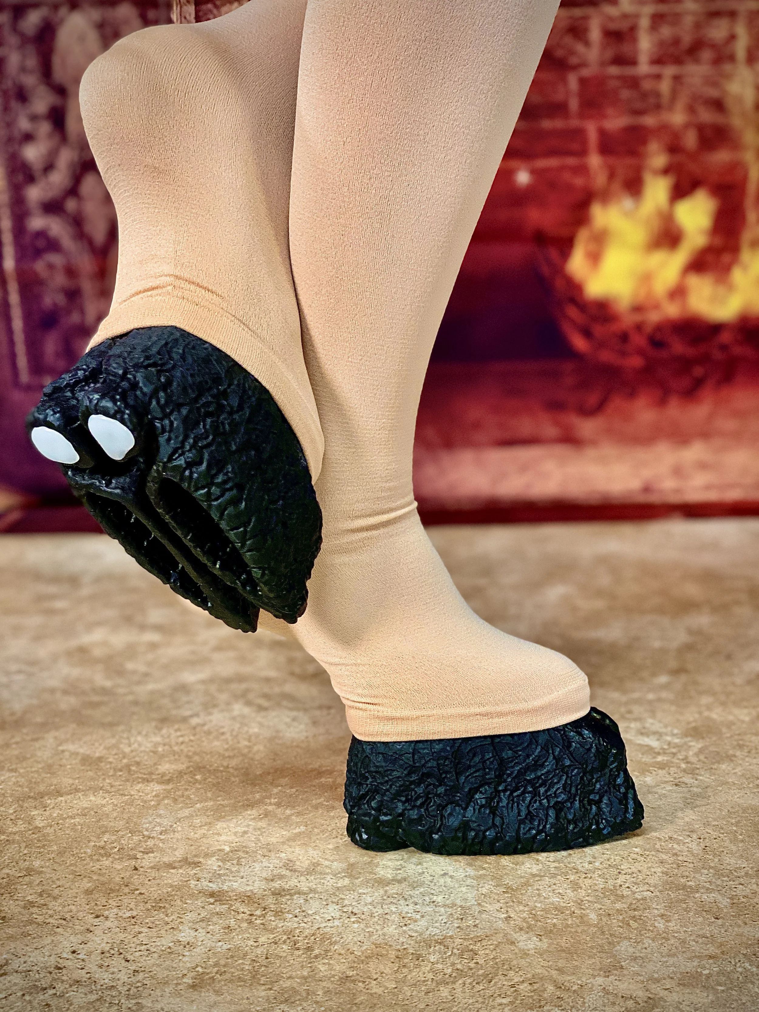 cracked distressed hoof shoes demon hoof shoes creature cosplay