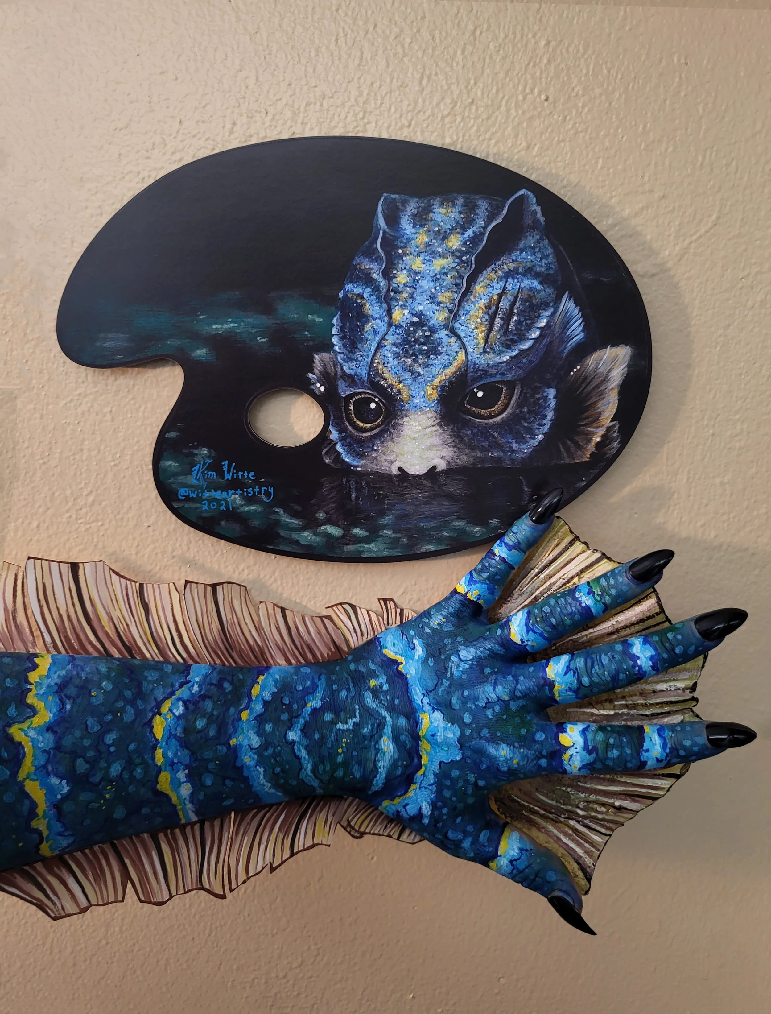 shape of water acrylic painting and body painting witte artistry kim witte doug jones madison wisconsin artist