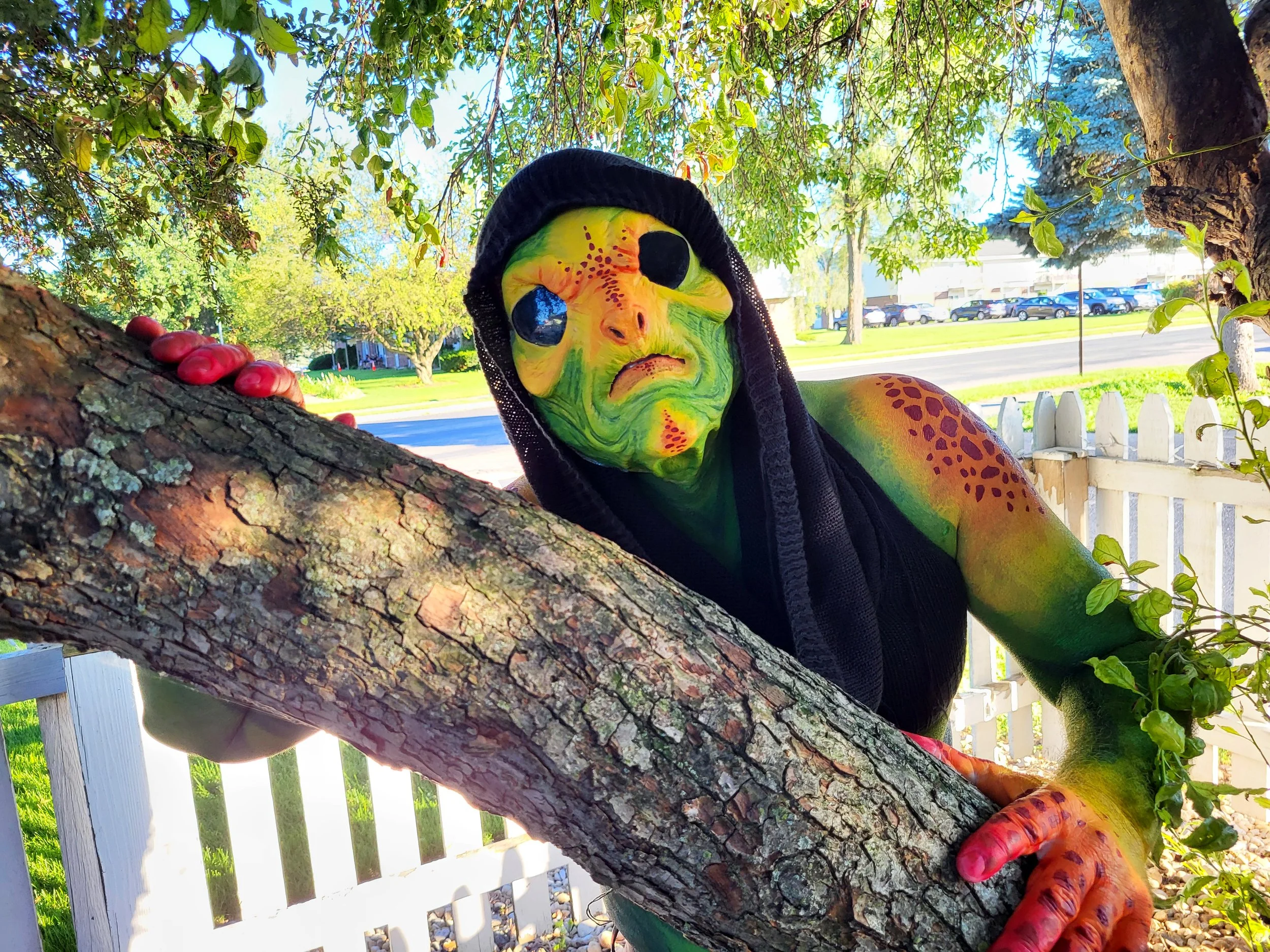 tropical colorful alien treefrog body painting with prosthetics by witte artistry kim witte