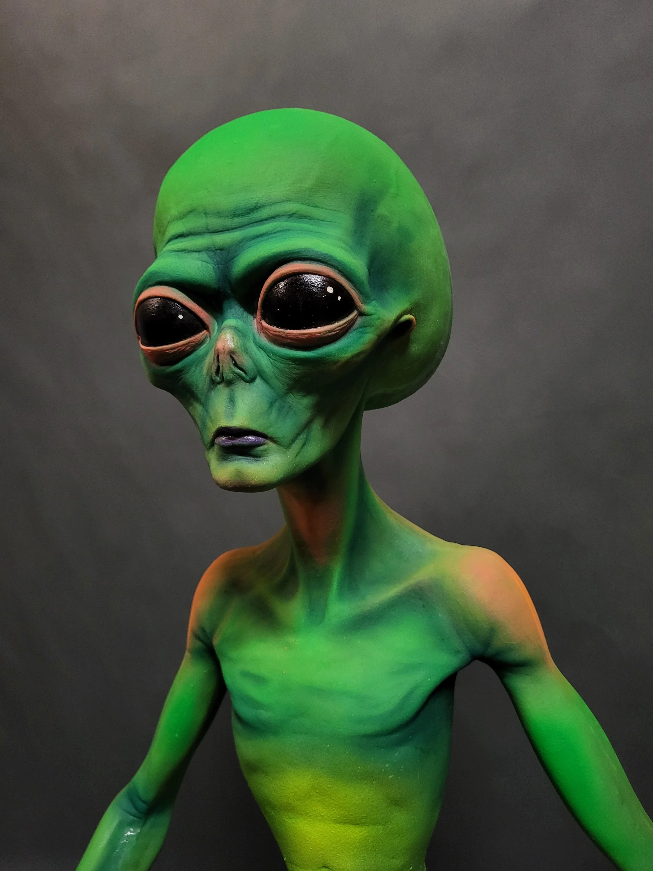 glow alien prop painted monster mutant prop movie witte artistry